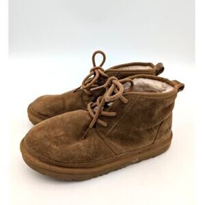 UGG Neumel II Water Resistant Chukka Boots Lace-Up Kid's Chestnut Size US5 EU37